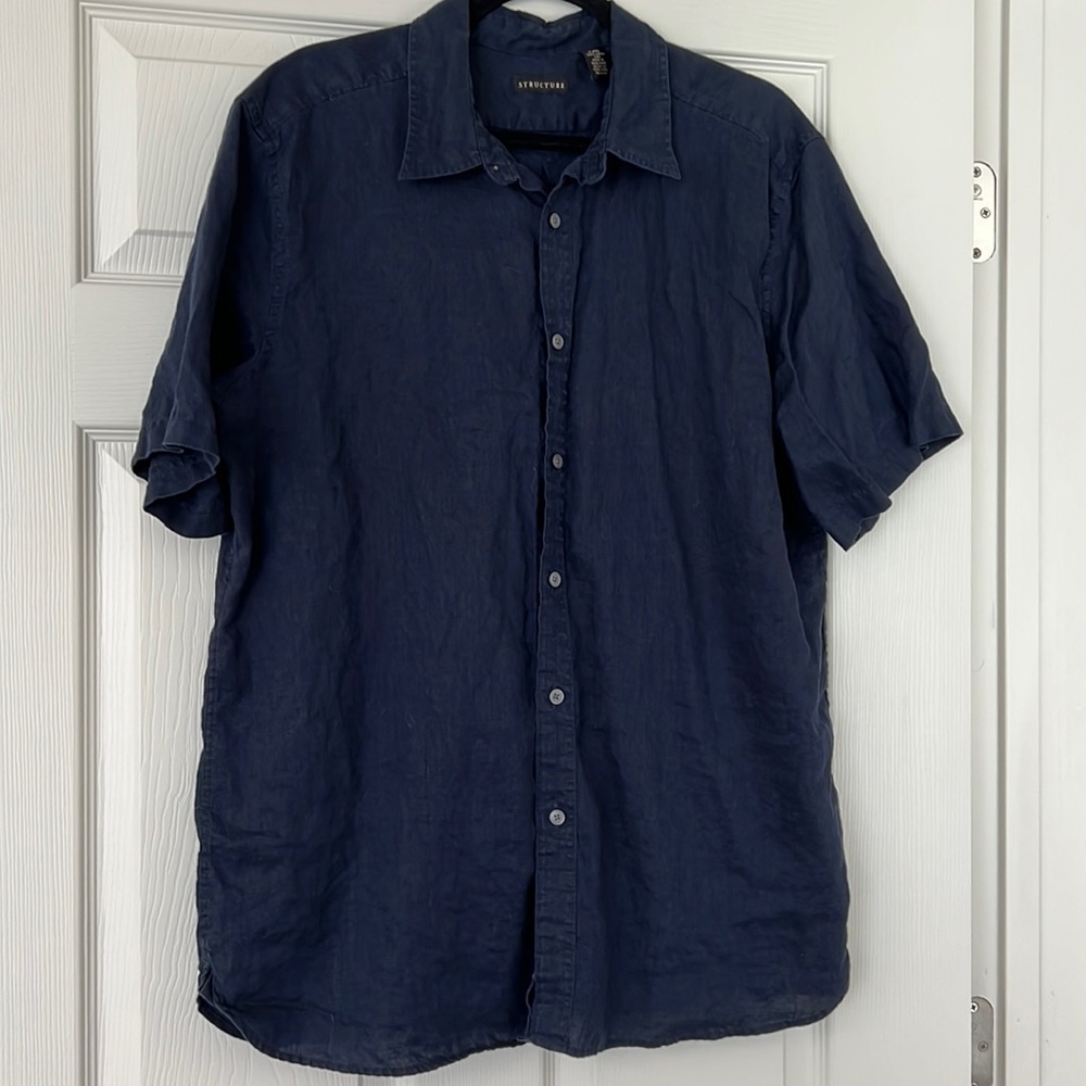 Structure linen shirt